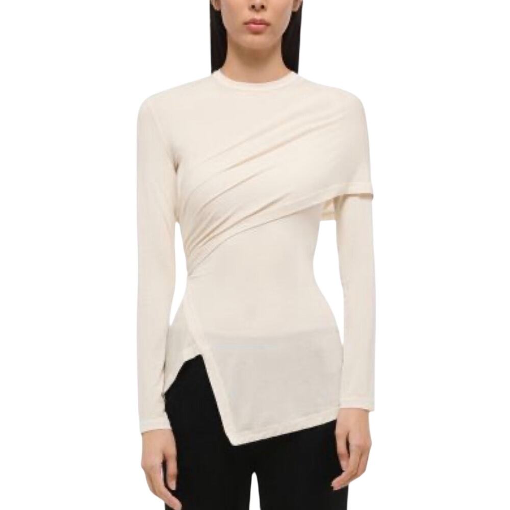 Helmut Lang Protection C Jersey Top in Vanilla XS